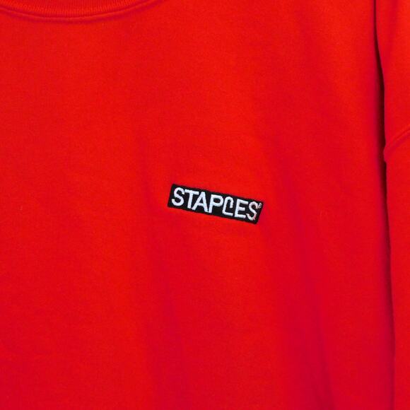 Vintage Staples Crewneck Sweatshirt Size L 90s Office Supply Red - Picture 3 of 6